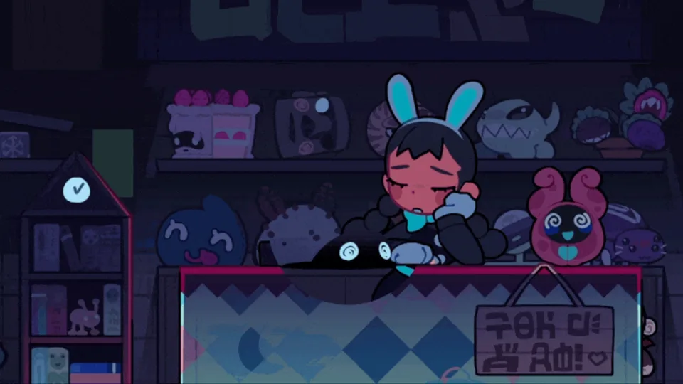 A Cryptid Park gameplay frame with patrons gathered in the park.